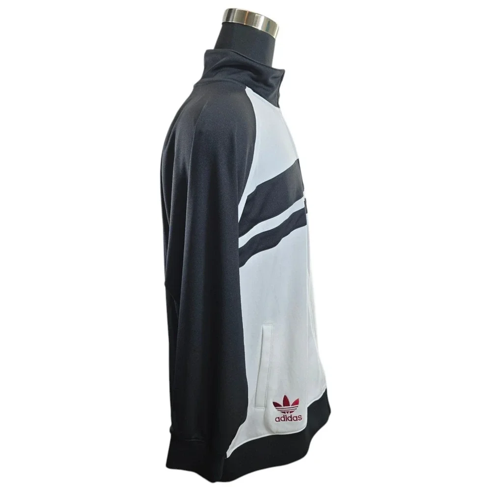 Adidas Track Jacket Mens 2XL Black White Polyester Indiana Hoosiers Zip Trefoil‎
